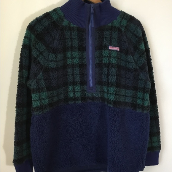 Vineyard Vines Blackwatch 1/2 Zip Oversized Fleece - Picture 6 of 8